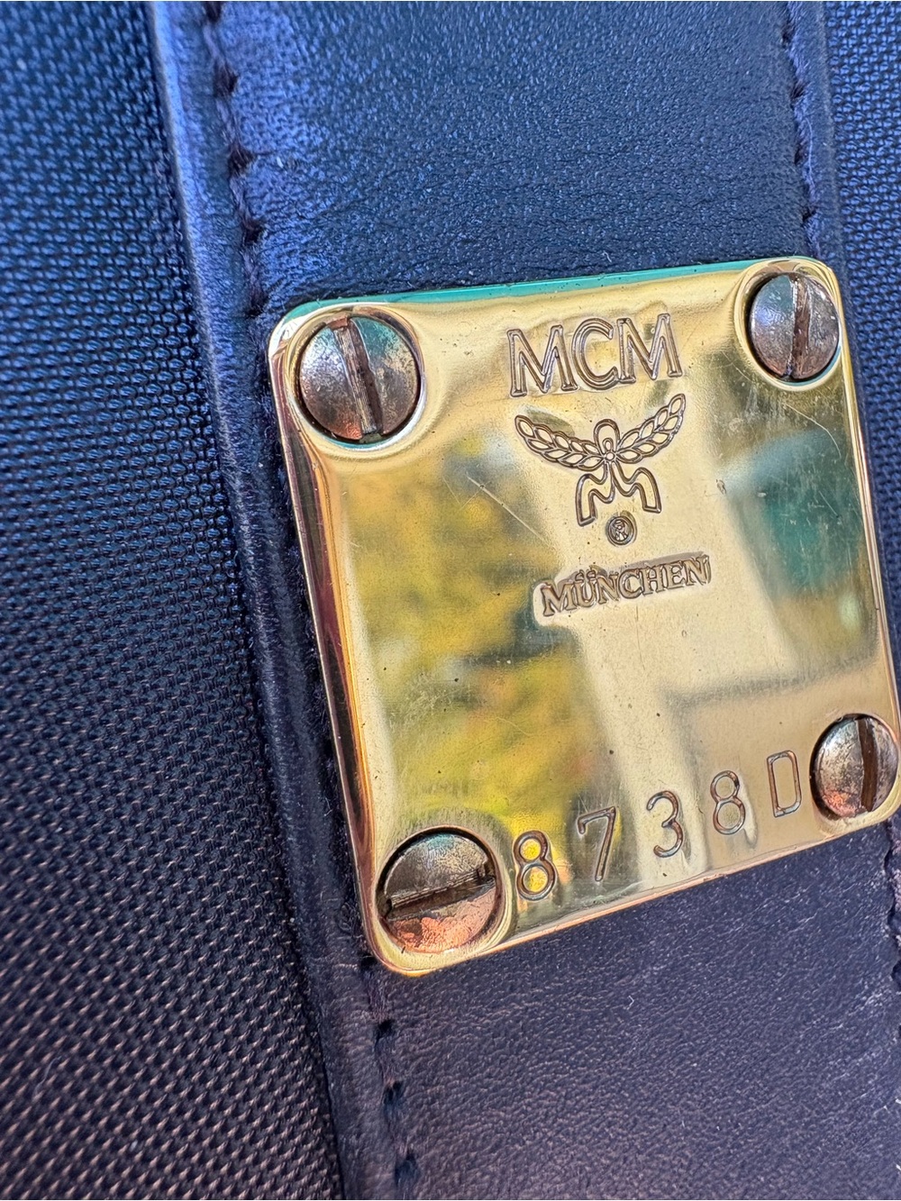 MCM Black Monogram Crossbody Bag with Gold-Tone Hardware - Picture 3 of 14